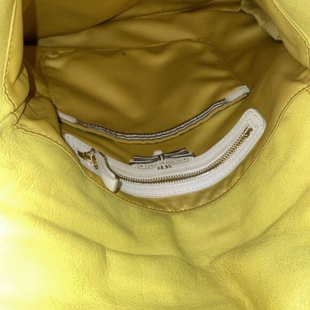 Henri Bendel‎ Bright Yellow Leather Crossbody Bag  Handbag 11"x11" - Picture 9 of 14